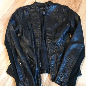 Express black leather jacket